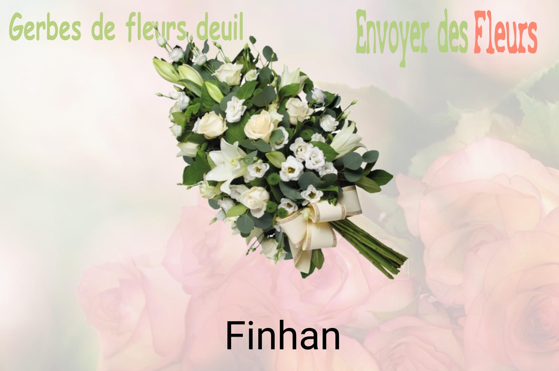 Gerbe de fleurs de deuil livrée à Finhan